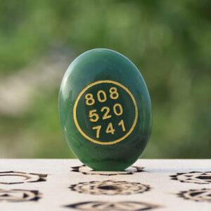 Green Jade Crystal Stone Money Switch Word & Zibu Symbol For Prosperity and To Attract Money